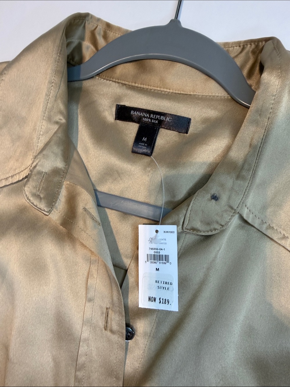 Banana Republic Satin Gold High-Low Shirt Dress - Picture 2 of 3